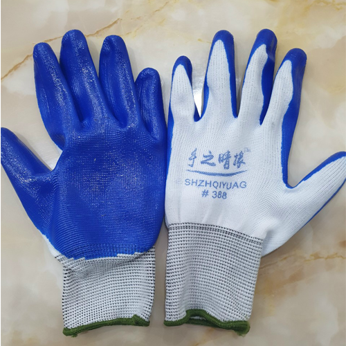 Găng tay sợi phủ sơn xanh - Ảnh 4